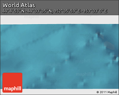 Satellite 3D Map of the Area around 44° 19' 14" N, 153° 4' 29" E