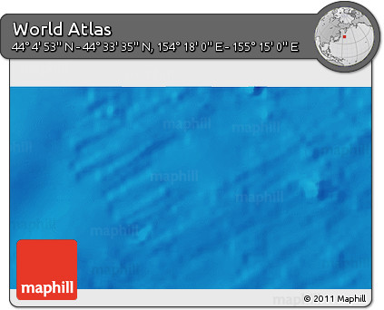 Physical 3D Map of the Area around 44° 19' 14" N, 154° 46' 30" E