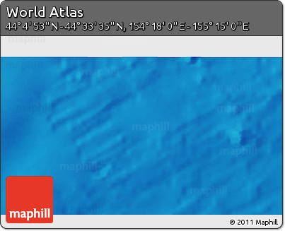 Physical 3D Map of the Area around 44° 19' 14" N, 154° 46' 30" E