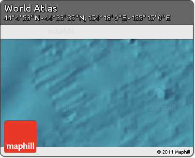 Satellite 3D Map of the Area around 44° 19' 14" N, 154° 46' 30" E