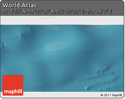 Satellite 3D Map of the Area around 44° 19' 14" N, 157° 19' 29" E