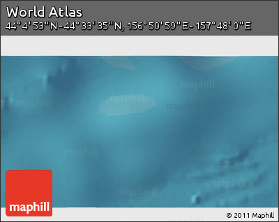 Satellite 3D Map of the Area around 44° 19' 14" N, 157° 19' 29" E