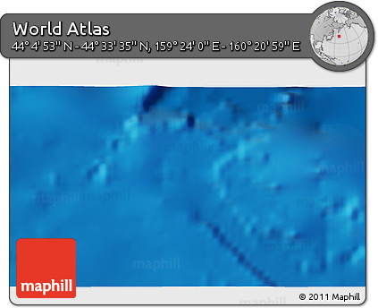 Physical 3D Map of the Area around 44° 19' 14" N, 159° 52' 30" E