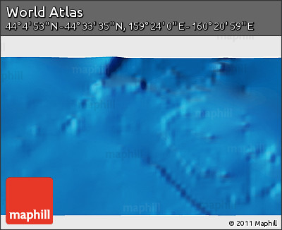 Physical 3D Map of the Area around 44° 19' 14" N, 159° 52' 30" E