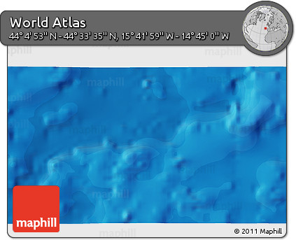 Political 3D Map of the Area around 44° 19' 14" N, 15° 13' 29" W