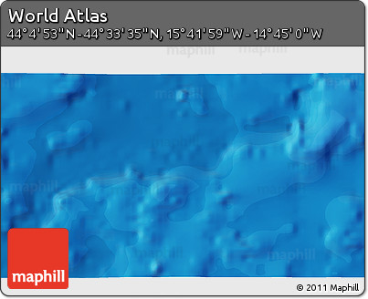 Political 3D Map of the Area around 44° 19' 14" N, 15° 13' 29" W