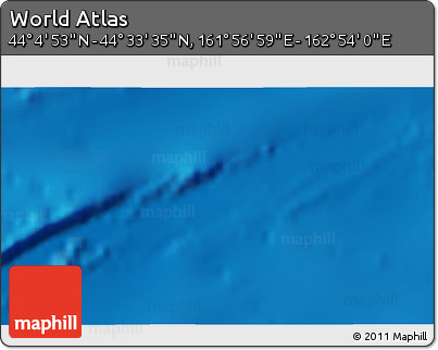 Physical 3D Map of the Area around 44° 19' 14" N, 162° 25' 30" E