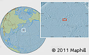 Savanna Style Location Map of the area around 44° 19' 14" N, 162° 25' 30" E, hill shading