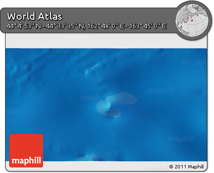 Physical 3D Map of the Area around 44° 19' 14" N, 163° 16' 30" E