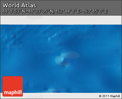 Physical 3D Map of the Area around 44° 19' 14" N, 163° 16' 30" E