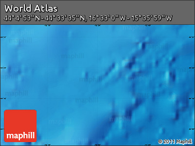 Physical Map of the Area around 44° 19' 14" N, 16° 4' 29" W