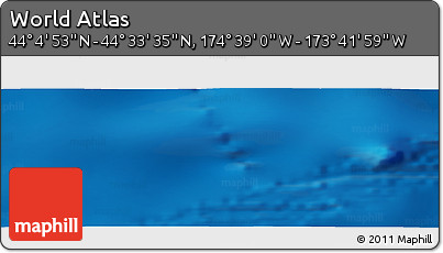 Physical Panoramic Map of the Area around 44° 19' 14" N, 174° 10' 30" W
