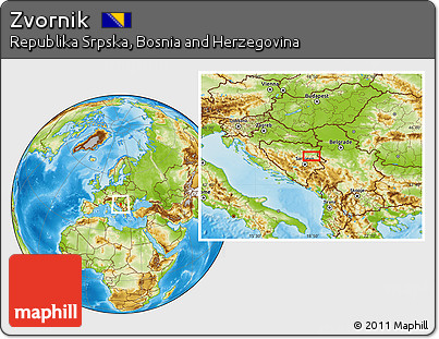 Physical Location Map of Zvornik