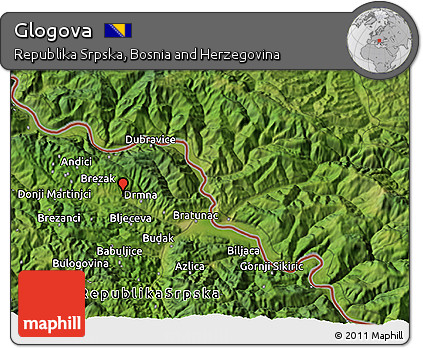 Satellite 3D Map of Glogova