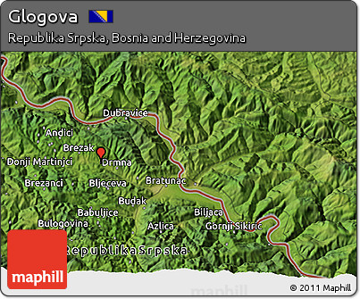 Satellite 3D Map of Glogova