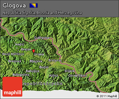Satellite 3D Map of Glogova