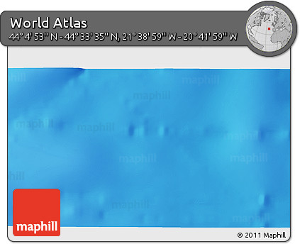 Shaded Relief 3D Map of the Area around 44° 19' 14" N, 21° 10' 29" W