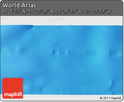 Shaded Relief 3D Map of the Area around 44° 19' 14" N, 21° 10' 29" W