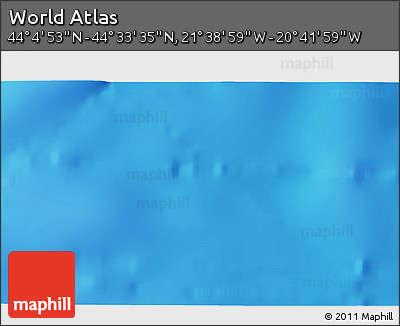 Shaded Relief 3D Map of the Area around 44° 19' 14" N, 21° 10' 29" W