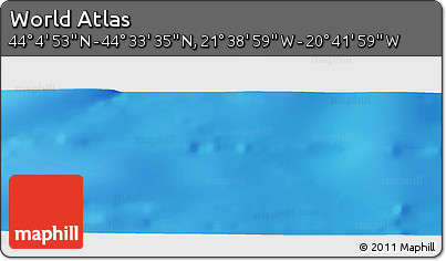 Shaded Relief Panoramic Map of the Area around 44° 19' 14" N, 21° 10' 29" W