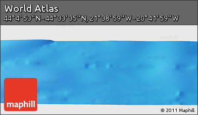 Shaded Relief Panoramic Map of the Area around 44° 19' 14" N, 21° 10' 29" W