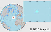 Gray Location Map of the area around 44° 19' 14" N, 22° 52' 30" W