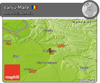Physical 3D Map of Vânju-Mare