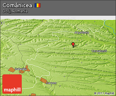 Physical 3D Map of Comănicea