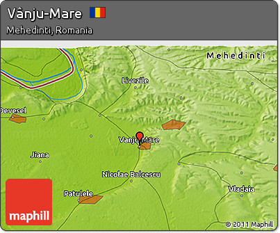 Physical 3D Map of Vânju-Mare