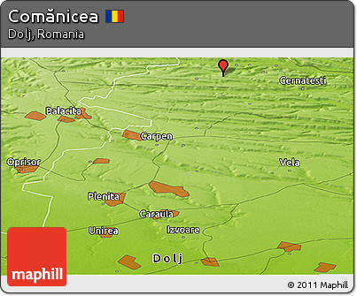Physical Panoramic Map of Comănicea