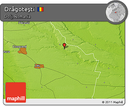 Physical 3D Map of Drăgoteşti