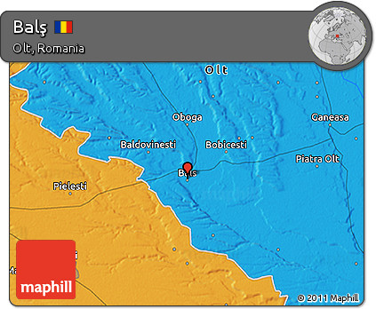 Political 3D Map of Balş