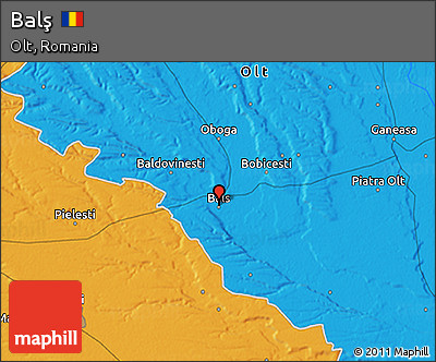 Political 3D Map of Balş