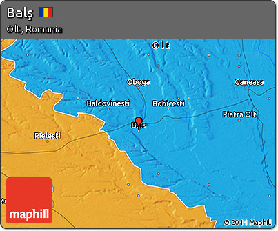 Political 3D Map of Balş