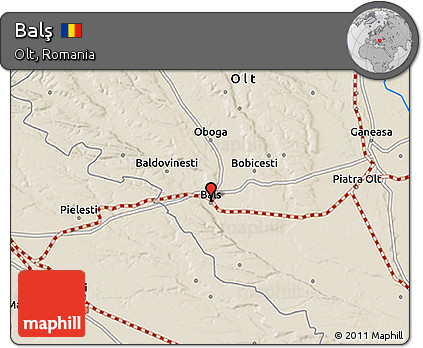 Shaded Relief 3D Map of Balş