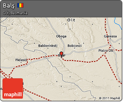 Shaded Relief 3D Map of Balş