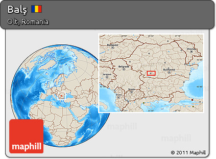 Shaded Relief Location Map of Balş