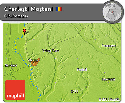 Physical 3D Map of Cherleşti Moşteni