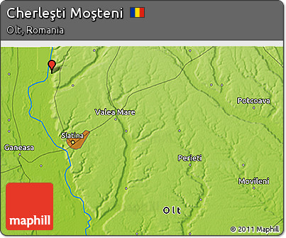 Physical 3D Map of Cherleşti Moşteni