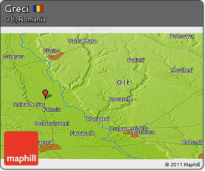 Physical Panoramic Map of Greci