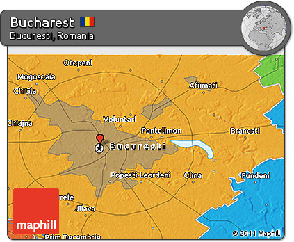 Political 3D Map of Bucharest