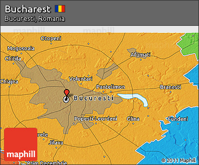 Political 3D Map of Bucharest