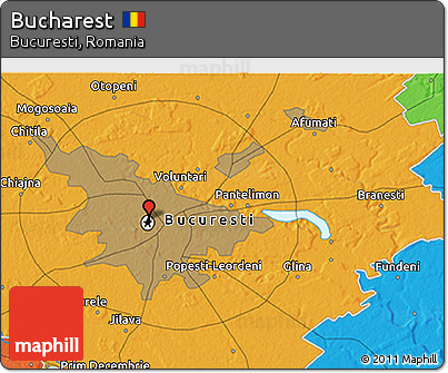 Political 3D Map of Bucharest