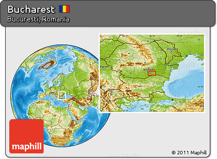 Physical Location Map of Bucharest