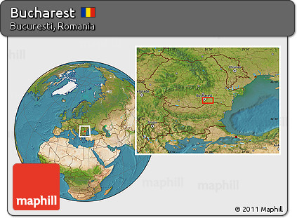 Satellite Location Map of Bucharest