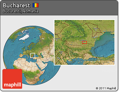 Satellite Location Map of Bucharest