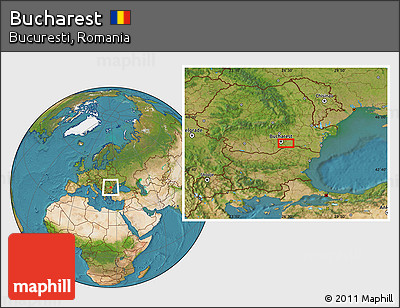 Satellite Location Map of Bucharest