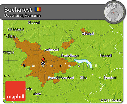 Physical Map of Bucharest