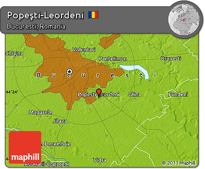 Physical Map of Popeşti-Leordeni