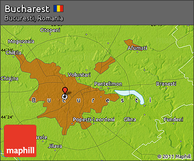 Physical Map of Bucharest
